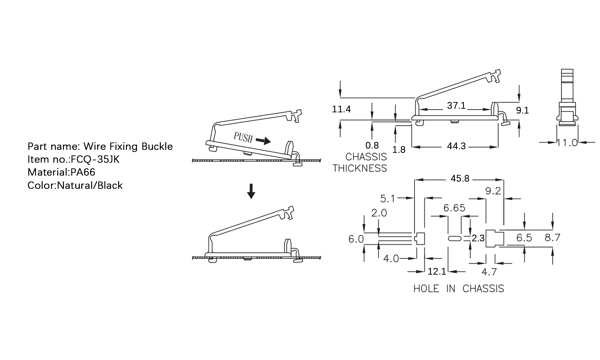 Wire Fixing Buckle FCQ-35JK